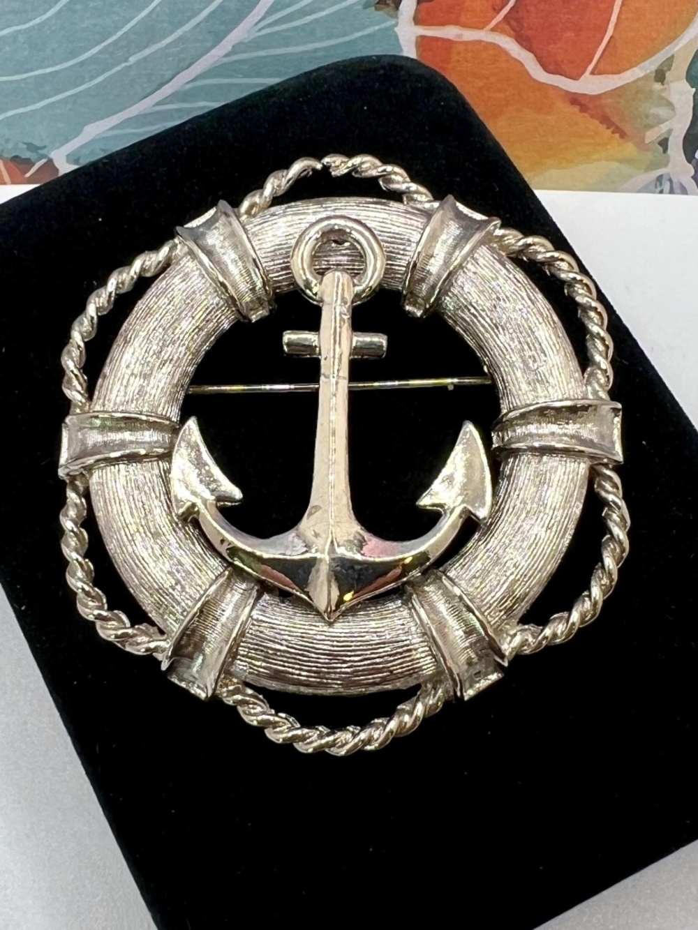 ART Arthur Pepper Silver Buoy Anchor Brooch
